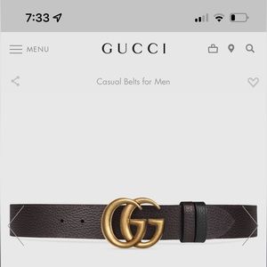 Gucci reversible belt brass buckle